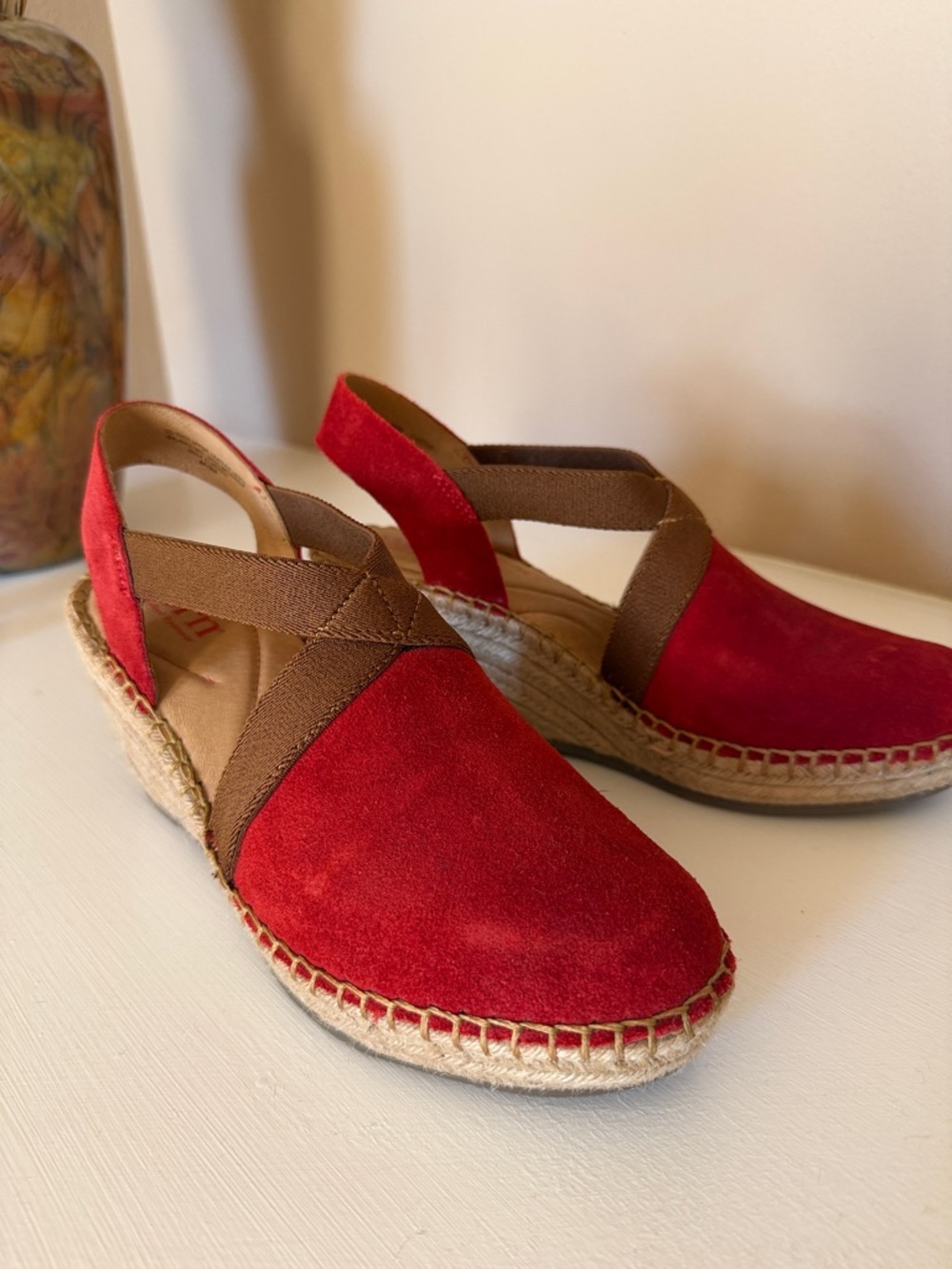 Women’s Red Espadrille Wedge Slingback